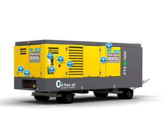 PTS 1600 diesel driven oil-free compressor rental